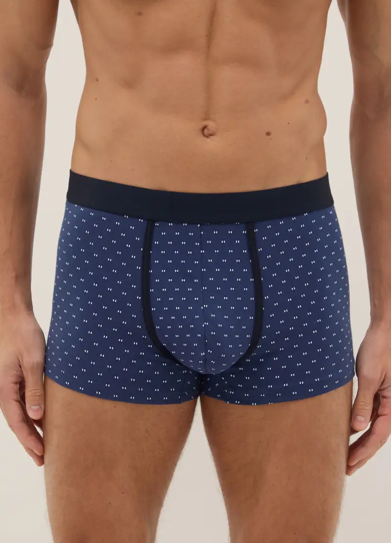 Tripack Boxer In Cotone Elasticizzato Blu Regular Fit, Uomo, Blu miniatura 2