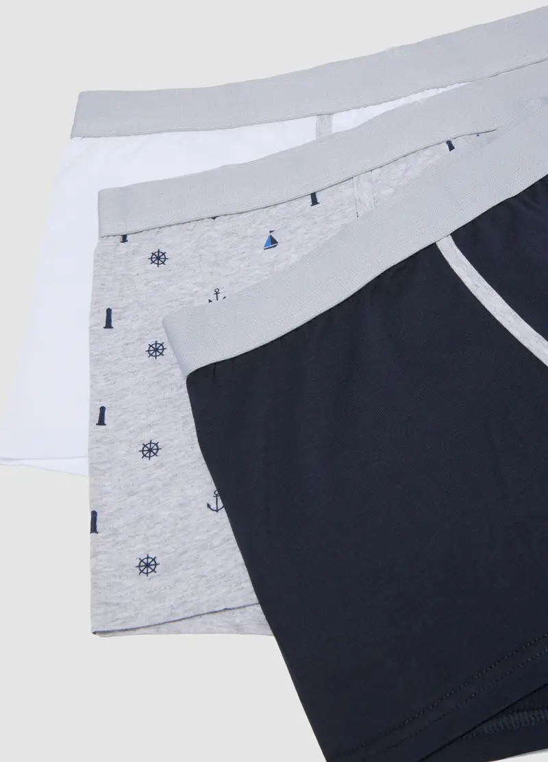 Tripack Boxer In Cotone Elasticizzato Multicolor Regular Fit, Uomo, Multicolor miniatura 2