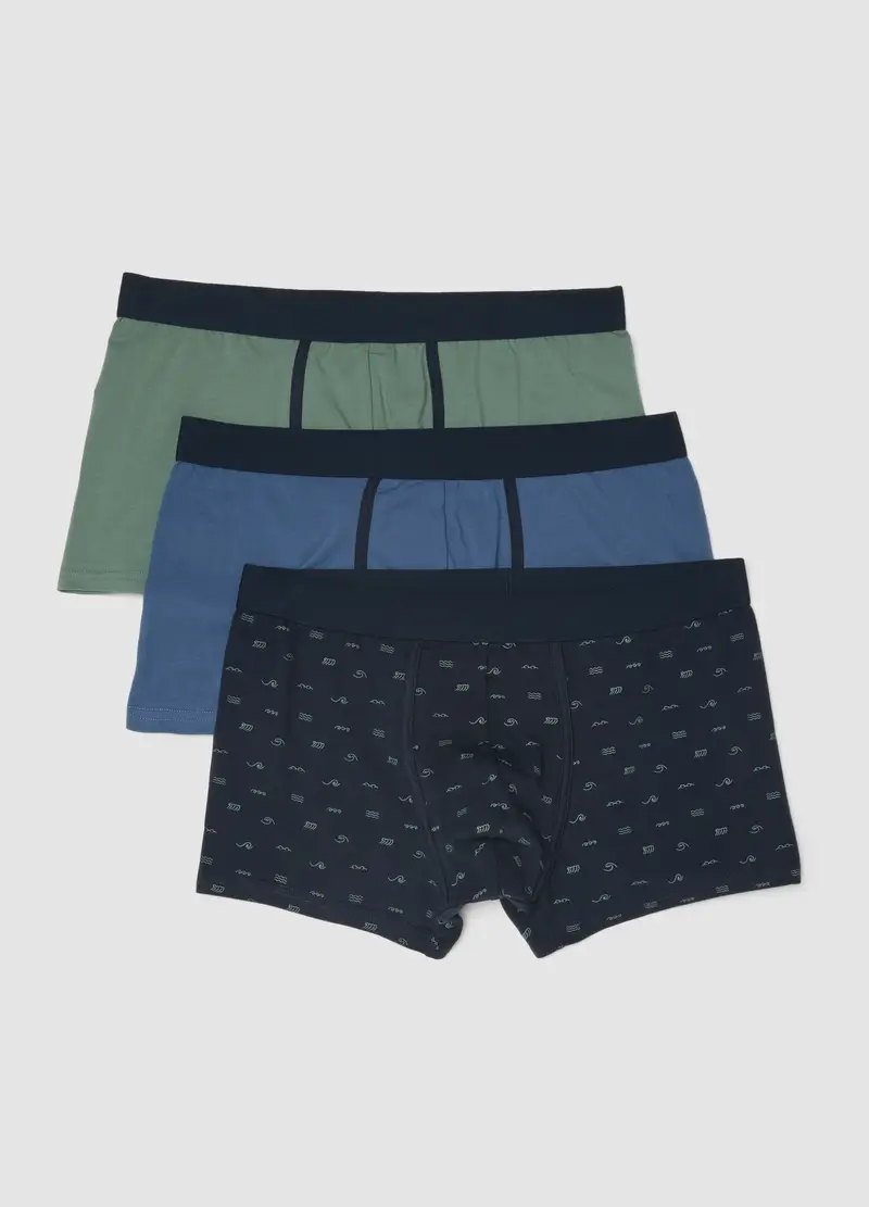 Tripack Boxer In Cotone Elasticizzato Multicolor Regular Fit, Uomo, Multicolor