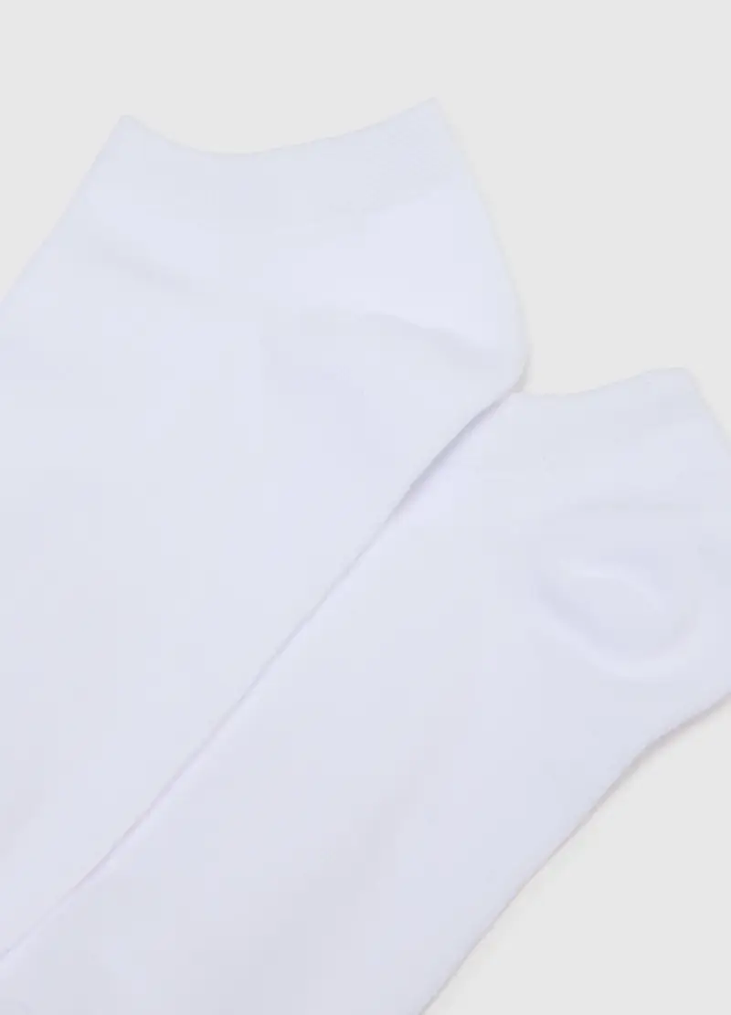 Tripack Calzini Corti Bianchi In Misto Cotone Elasticizzato, Donna, Bianco miniatura 3