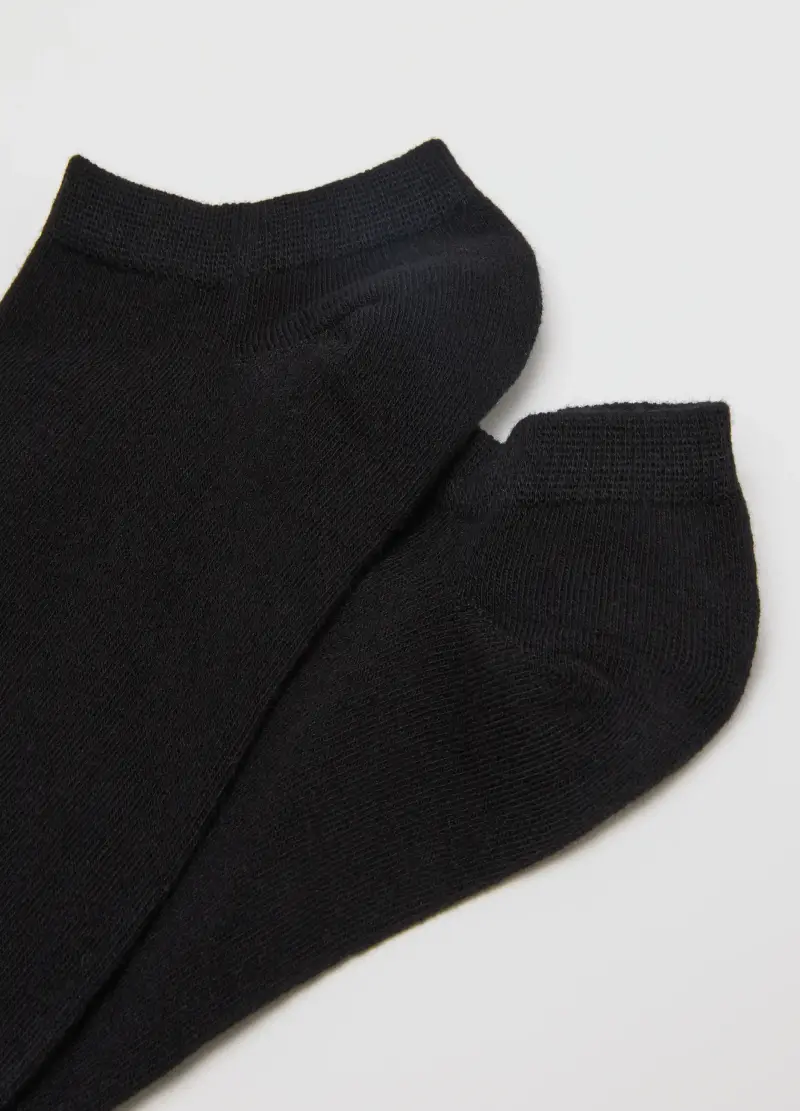 Tripack Calzini Corti Neri In Misto Cotone Elasticizzato, Donna, Nero miniatura 2