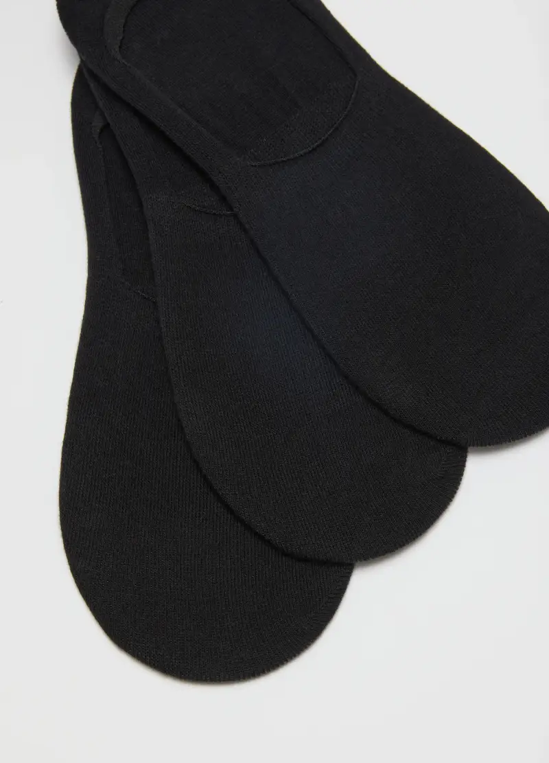 Tripack Calzini Invisibili Neri In Misto Cotone Regular Fit, Donna, Nero miniatura 2