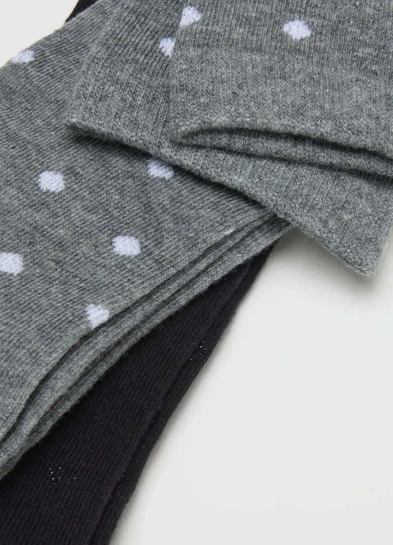 Tripack Calzini Multicolor Lunghi In Cotone, Donna, Nero miniatura 2