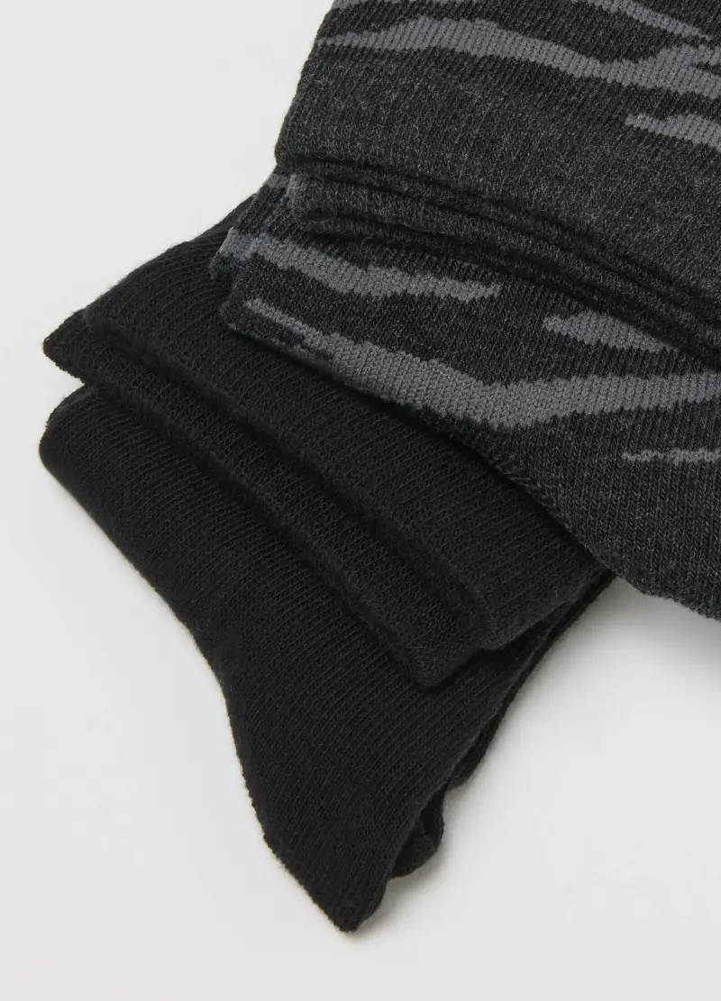 Tripack Calzini Multicolor Medio Lunghi In Cotone Elasticizzato, Donna, Nero miniatura 2