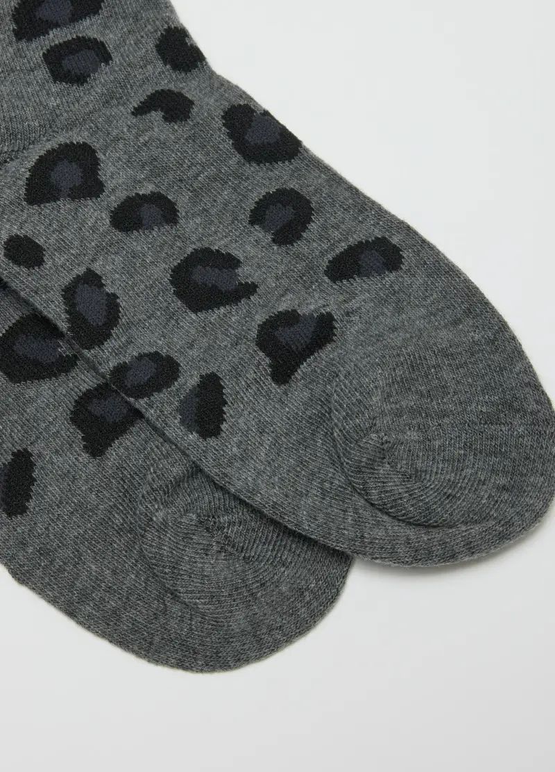 Tripack Calzini Multicolor Medio Lunghi In Cotone Elasticizzato, Donna, Nero miniatura 3