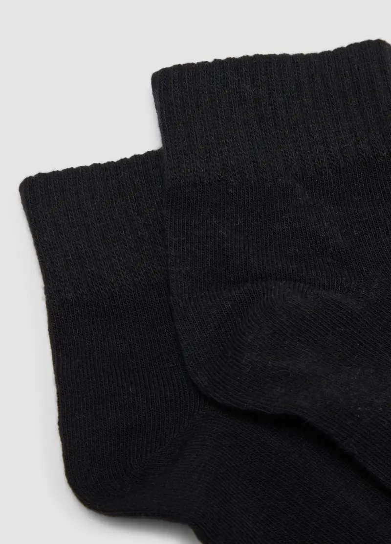 Tripack Calzini Sportivi Alla Caviglia In Misto Cotone Nero, Uomo, Nero miniatura 3