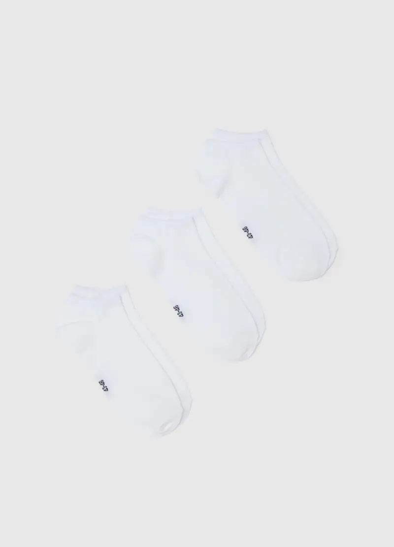 Tripack Calzini Sportivi Bianchi Regular Fit, Uomo, Bianco