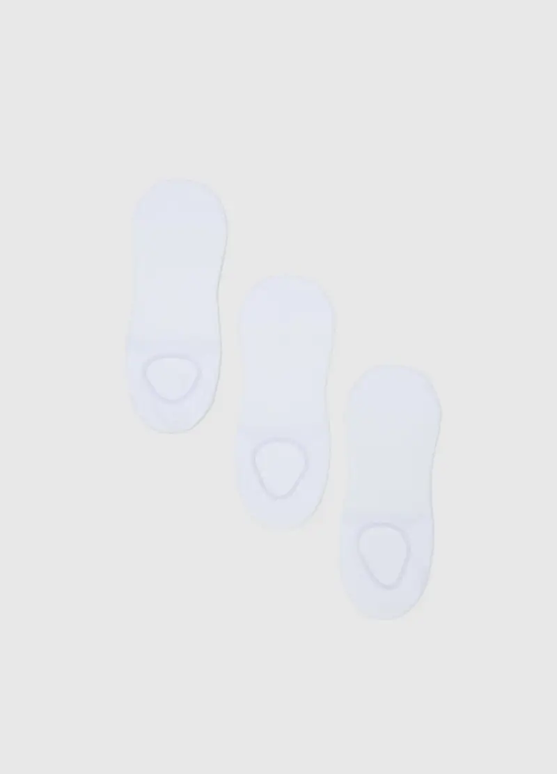 Tripack Calzini Sportivi In Cotone Bianco, Uomo, Bianco