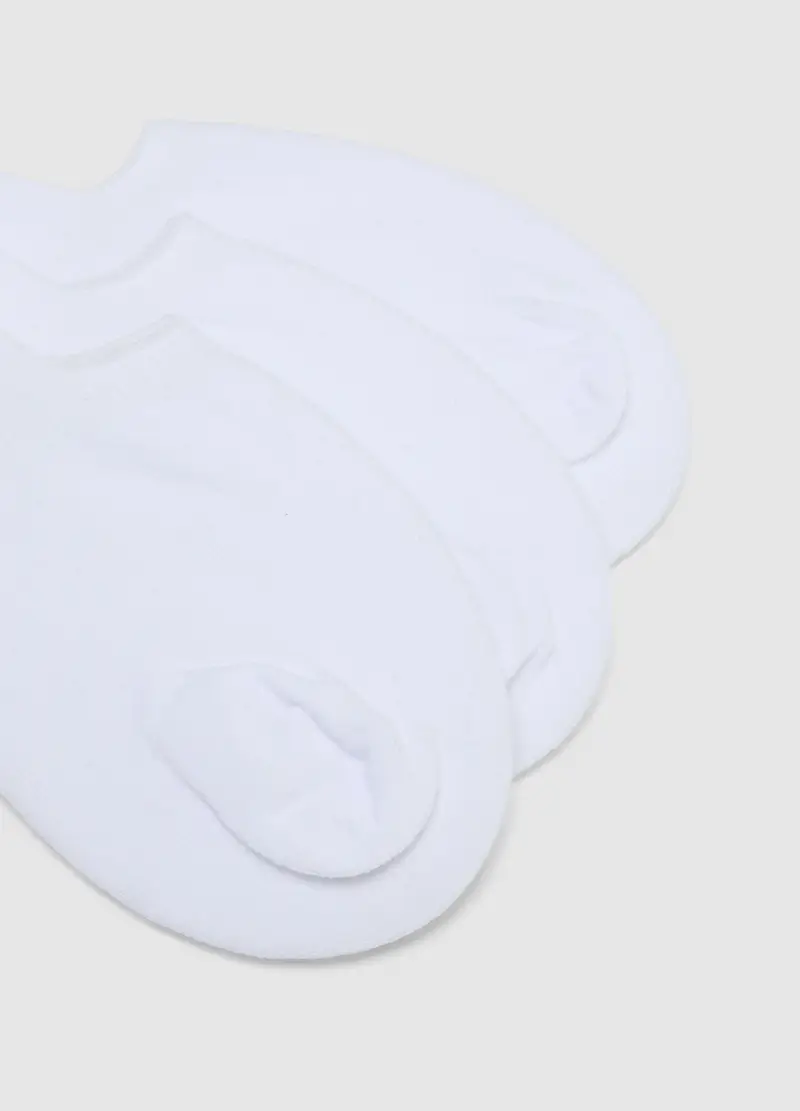 Tripack Calzini Sportivi In Misto Cotone Elasticizzato Bianco, Uomo, Bianco miniatura 2