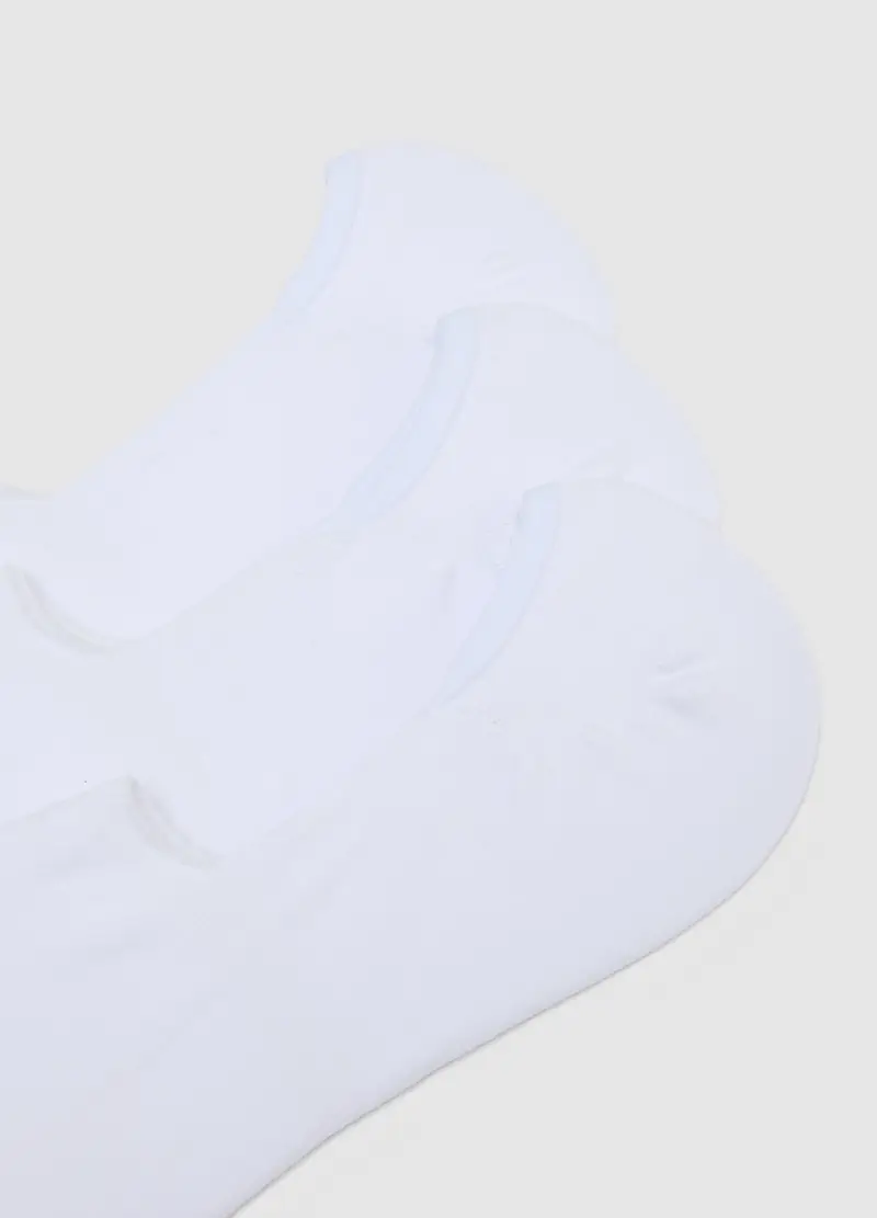 Tripack Calzini Sportivi In Misto Cotone Elasticizzato Bianco, Uomo, Bianco miniatura 3