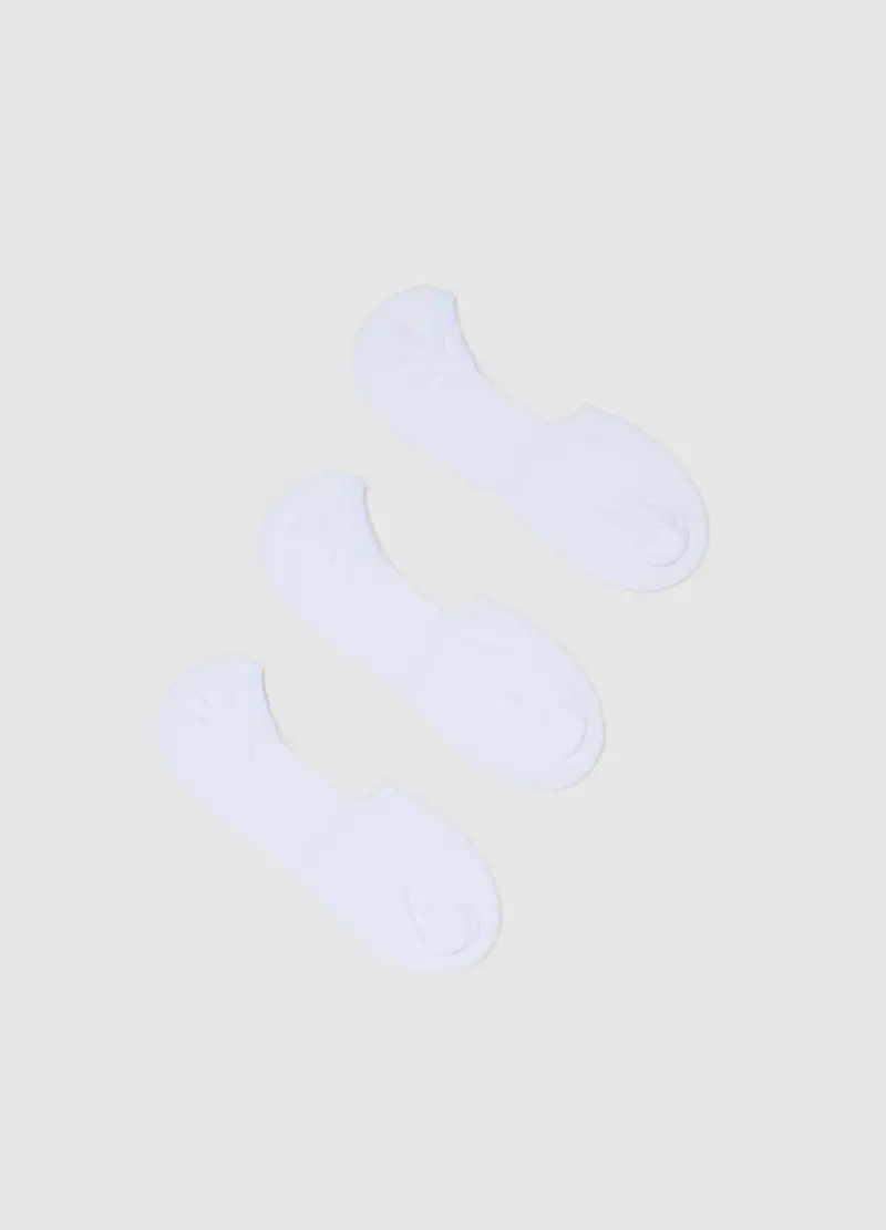 Tripack Calzini Sportivi In Misto Cotone Elasticizzato Bianco, Uomo, Bianco