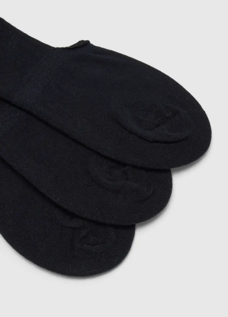 Tripack Calzini Sportivi In Misto Cotone Elasticizzato Blu, Uomo, Blu miniatura 2