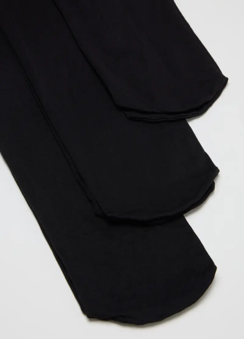 Tripack Collant Neri Elasticizzati, Donna, Nero miniatura 3