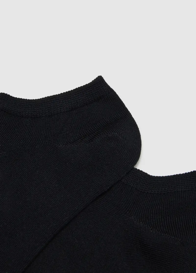 Tripack Di Calzini Corti In Cotone Neri Elasticizzato, Uomo, Nero miniatura 2