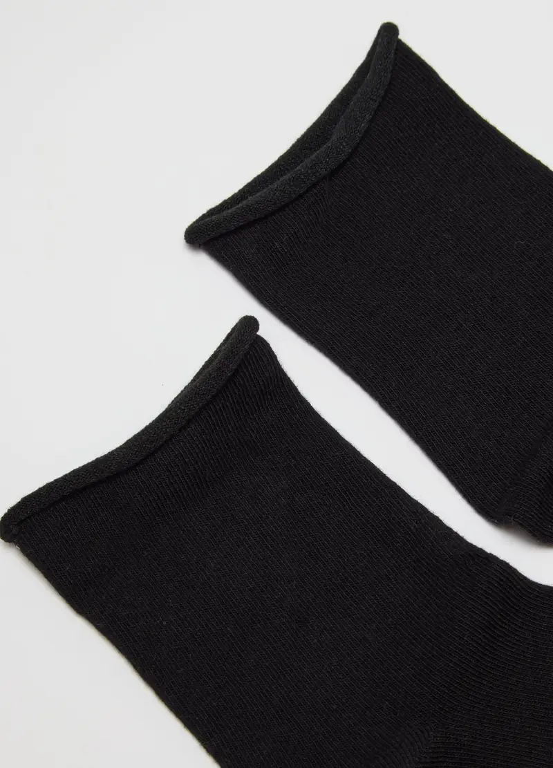 OVS, Tripack Di Calzini In Cotone Nero Elasticizzato, Donna, Nero, Taglia: 36-38 miniatura 2