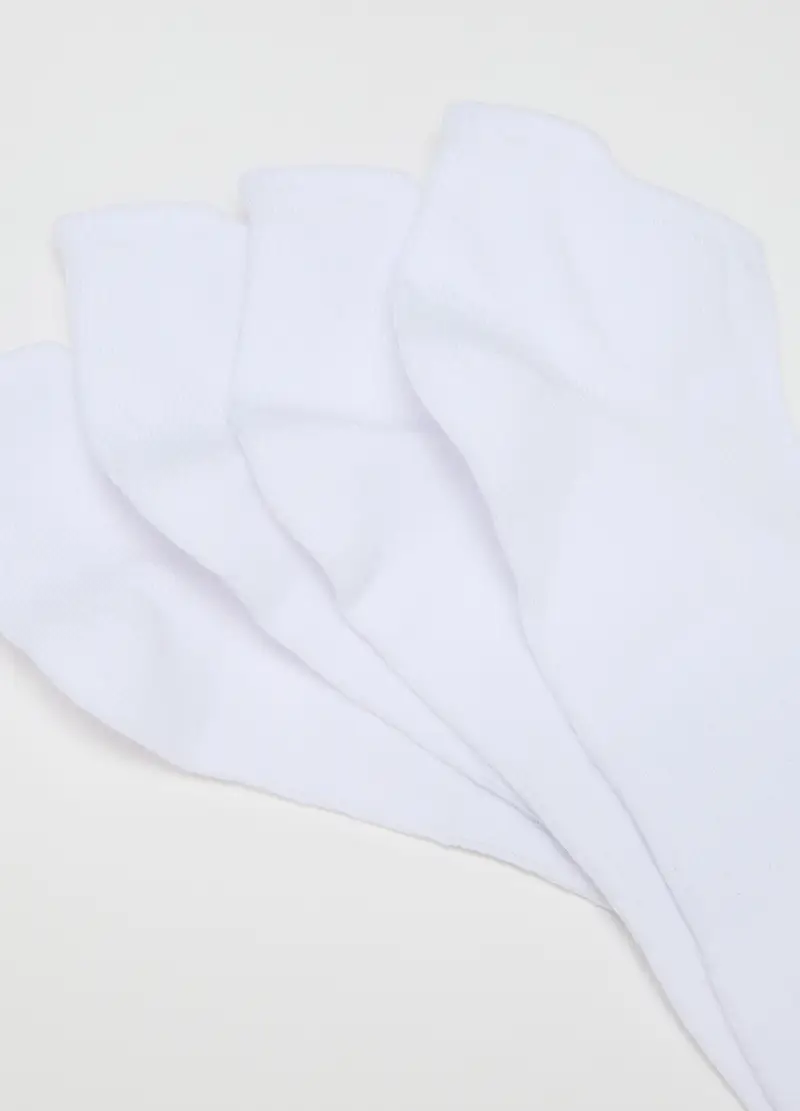 Tripack Di Calzini In Tessuto Elasticizzato Bianco, Uomo, Bianco miniatura 3