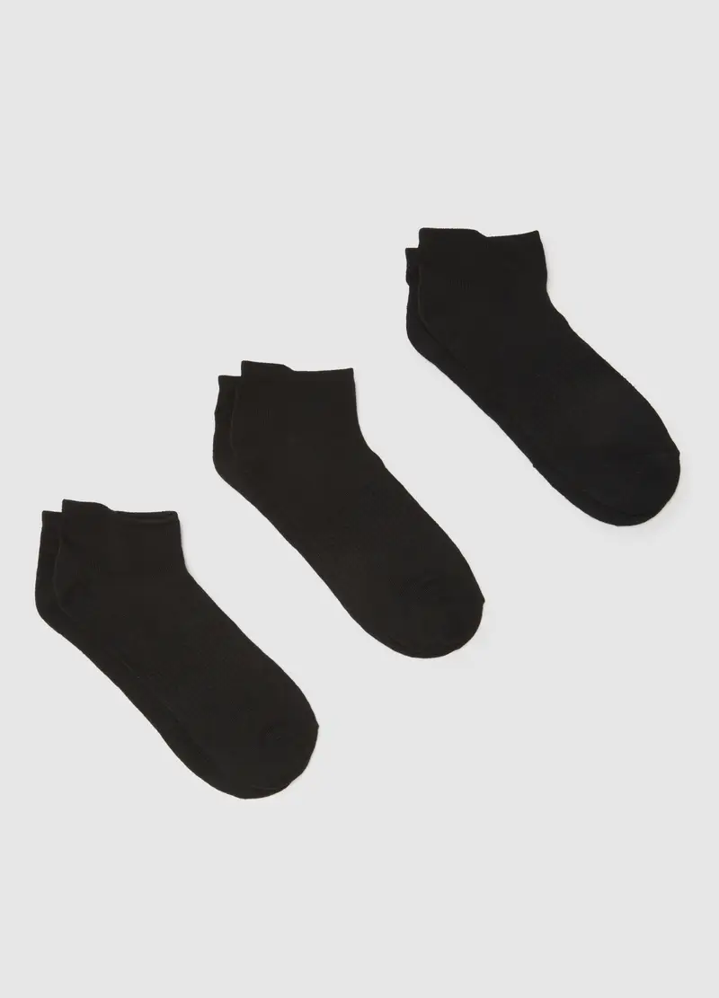 Tripack Di Calzini In Tessuto Elasticizzato Nero, Uomo, Nero