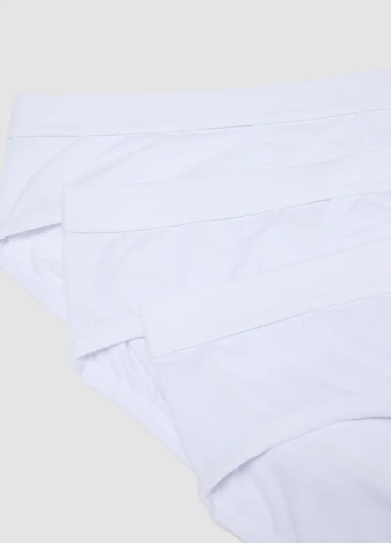 Tripack Slip In Cotone Elasticizzato Bianco Regular Fit, Uomo, Bianco miniatura 2