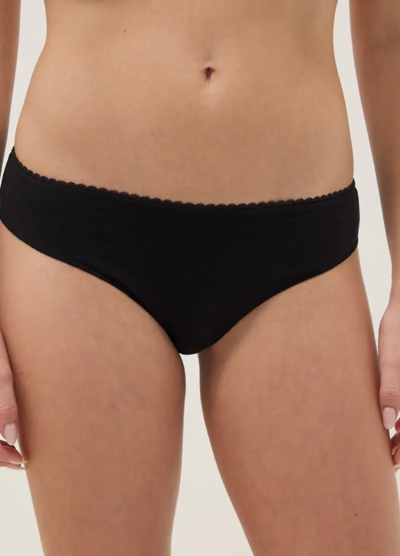 Tripack Slip In Cotone Elasticizzato Multicolor Regular Fit, Donna, Multicolor miniatura 2