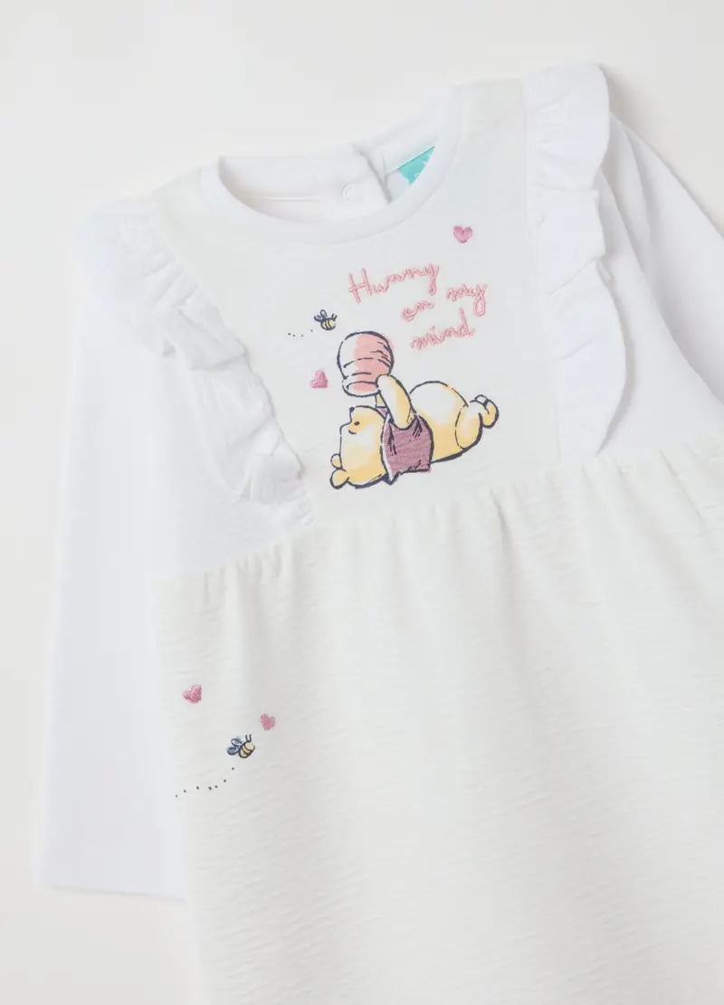 OVS, Tutina Da Bambina In Misto Cotone Bianca, Neonata, Bianco, Taglia: 0-1 miniatura 2