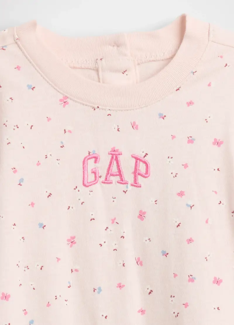 , Tutina Rosa In Cotone Con Stampa, Unisex, Beige miniatura 3