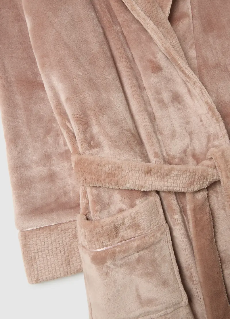 Vestaglia Rosa Con Cintura E Tasche, Donna, Rosa miniatura 2