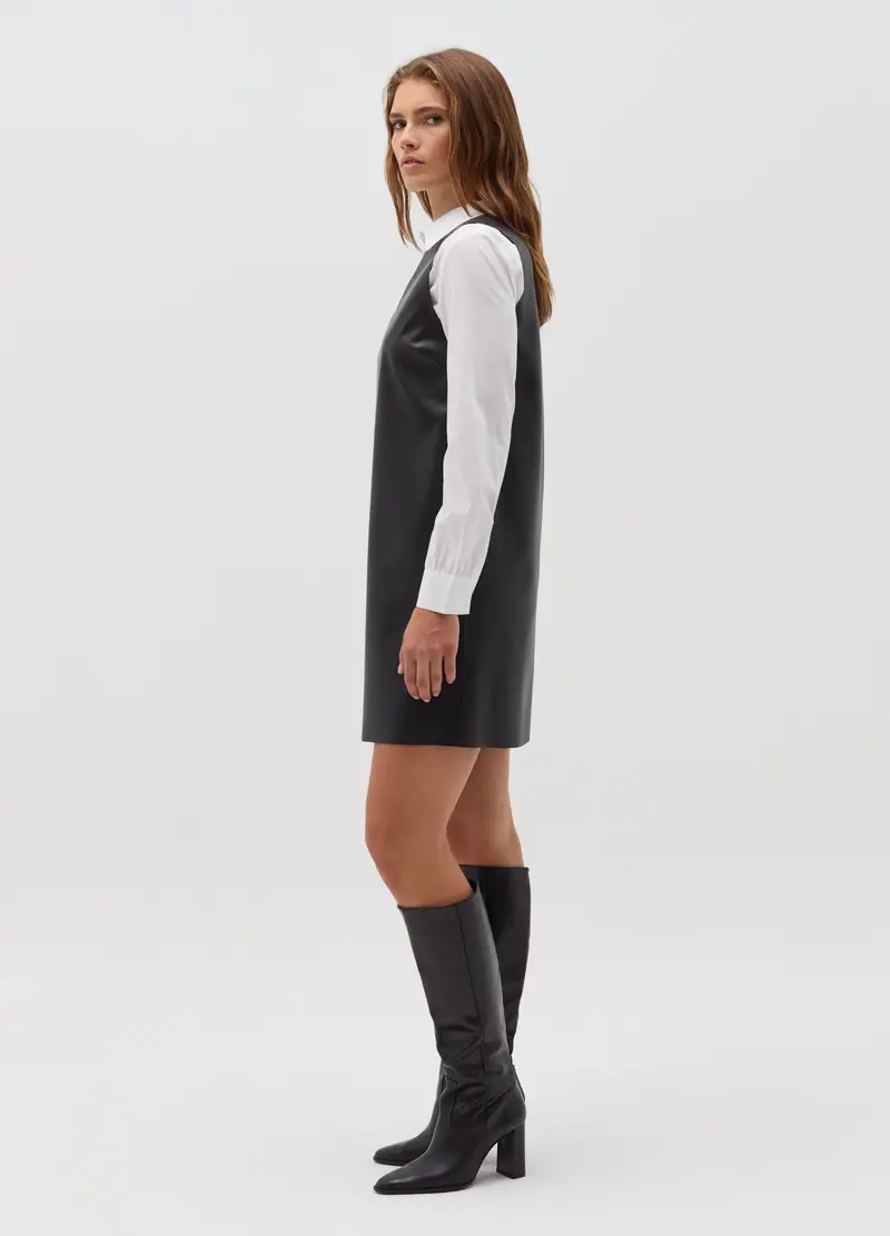 Ovs Vestito Corto Smanicato Effetto Lucido Donna Nero miniatura 2
