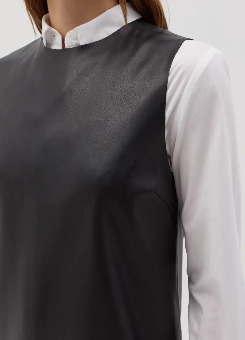 Ovs Vestito Corto Smanicato Effetto Lucido Donna Nero miniatura 3