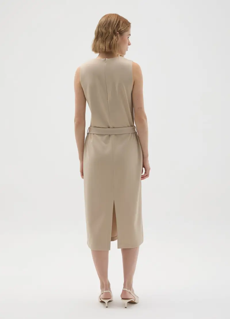 OVS, Vestito In Tessuto Elasticizzato Beige Slim Fit, Donna, Beige, Taglia: XS miniatura 2