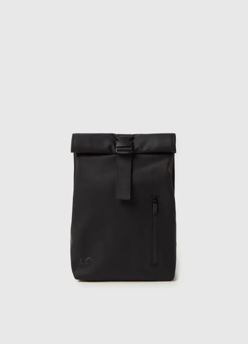 Zaino Impermeabile Con Patta Arrotolata, Donna, Nero