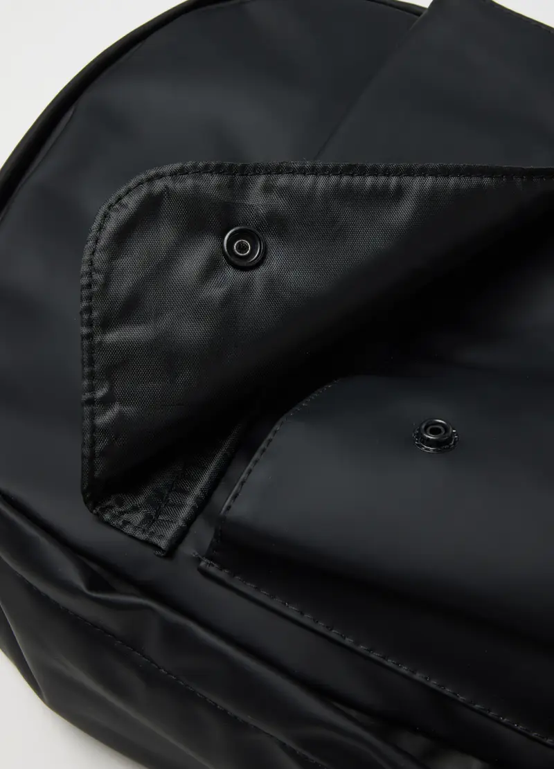 Zaino Nero Con Spallacci Regolabili E Tasca Frontale, Uomo, Nero miniatura 3