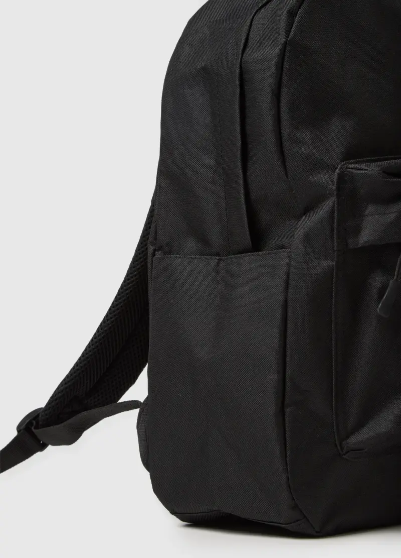 Zaino Nero Con Tasche Extra, Uomo, Nero miniatura 3