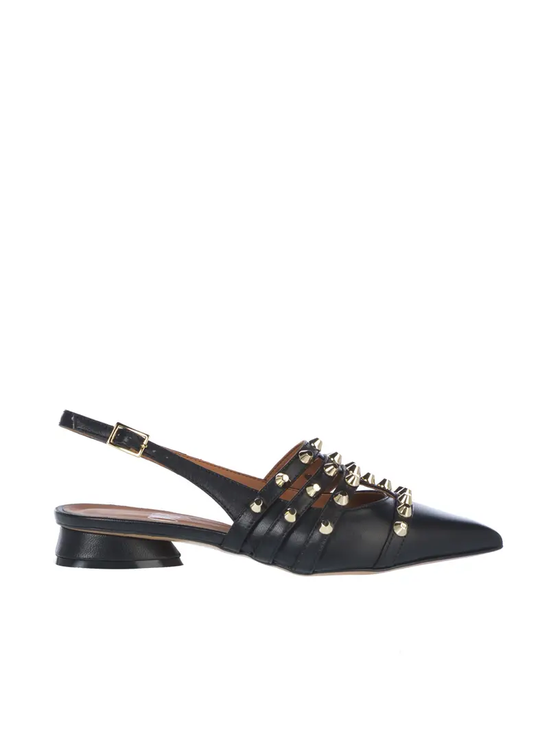 sandalo da donna Ovye a punta con borchie NERO