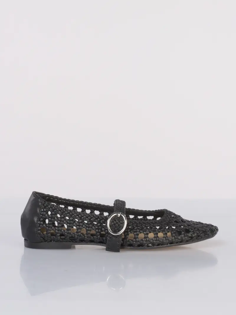 scarpa da donna Ovye ballerina con intrecci NERO