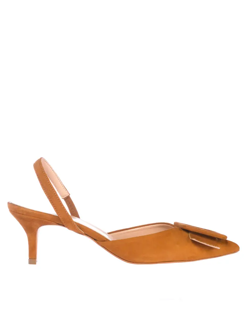 Scarpa donna a punta con fibbia MARRON miniatura 2