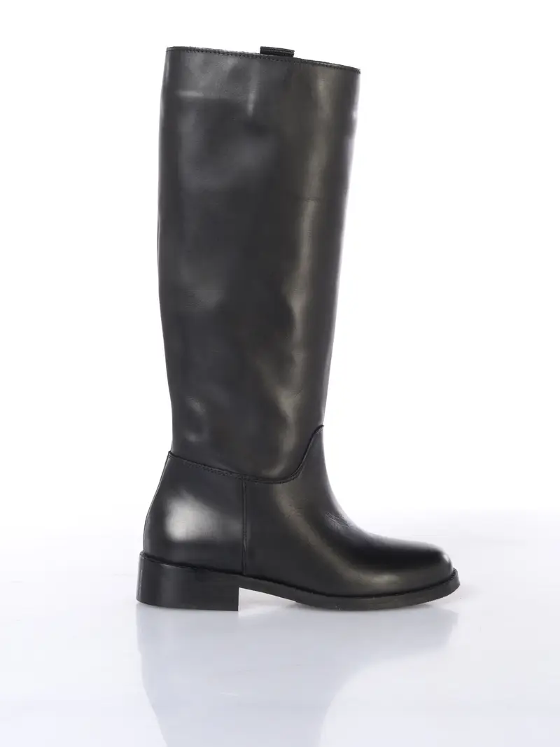 stivale da donna Ovye basso in vera pelle NERO