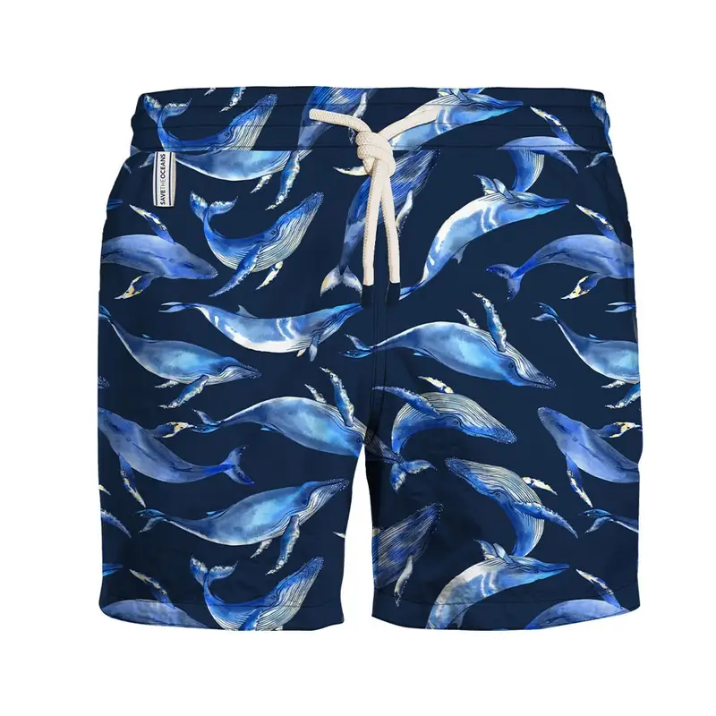 Costume Boxer Balene Blu Uomo S