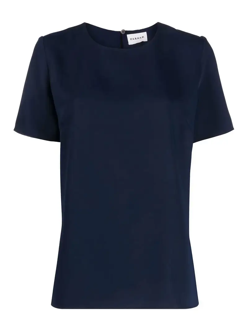 . Blusa Parosh a maniche corte in cady Blu
