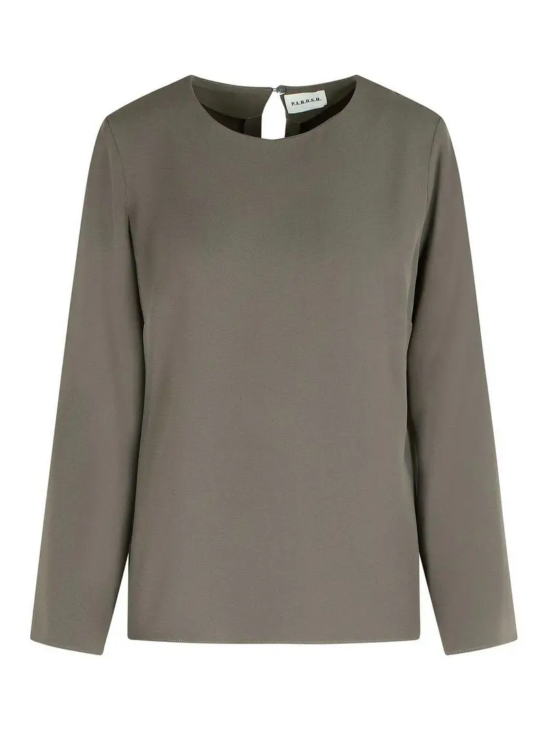 . Blusa poker in poliestere grigio