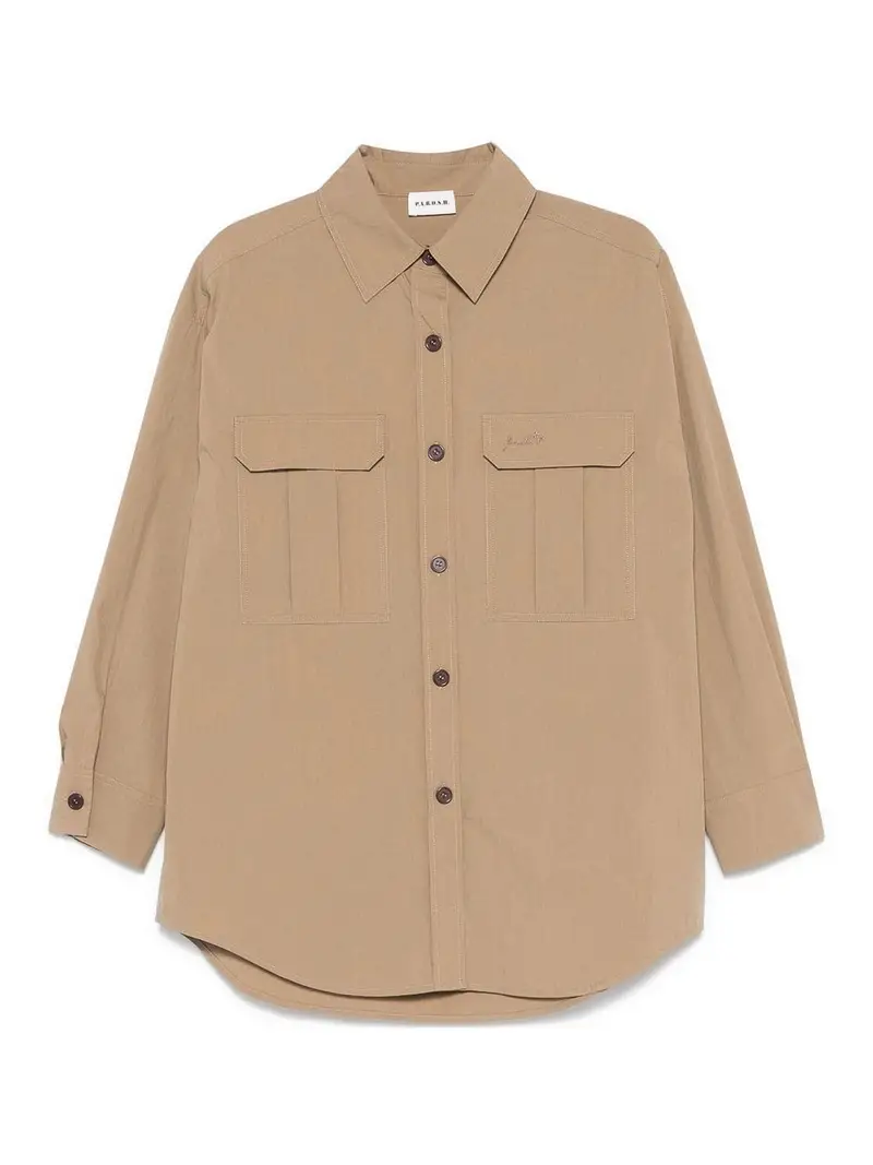 . Camicia di miscela di nylon e cotone Marrone Chiaro