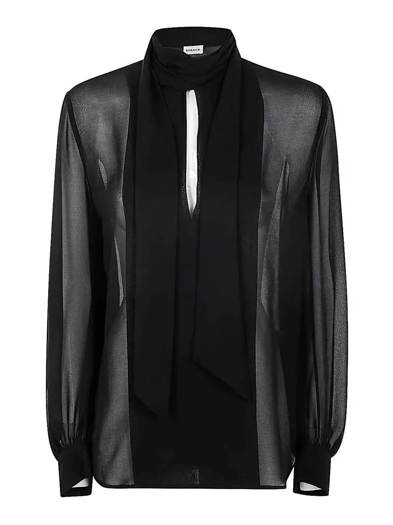 . Camicia in giubbotto in georgette Nero