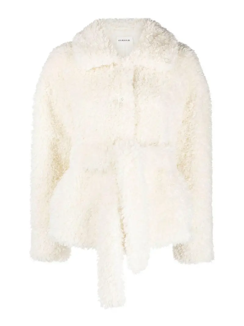 Giacca corta in pelliccia sintetica Bianco