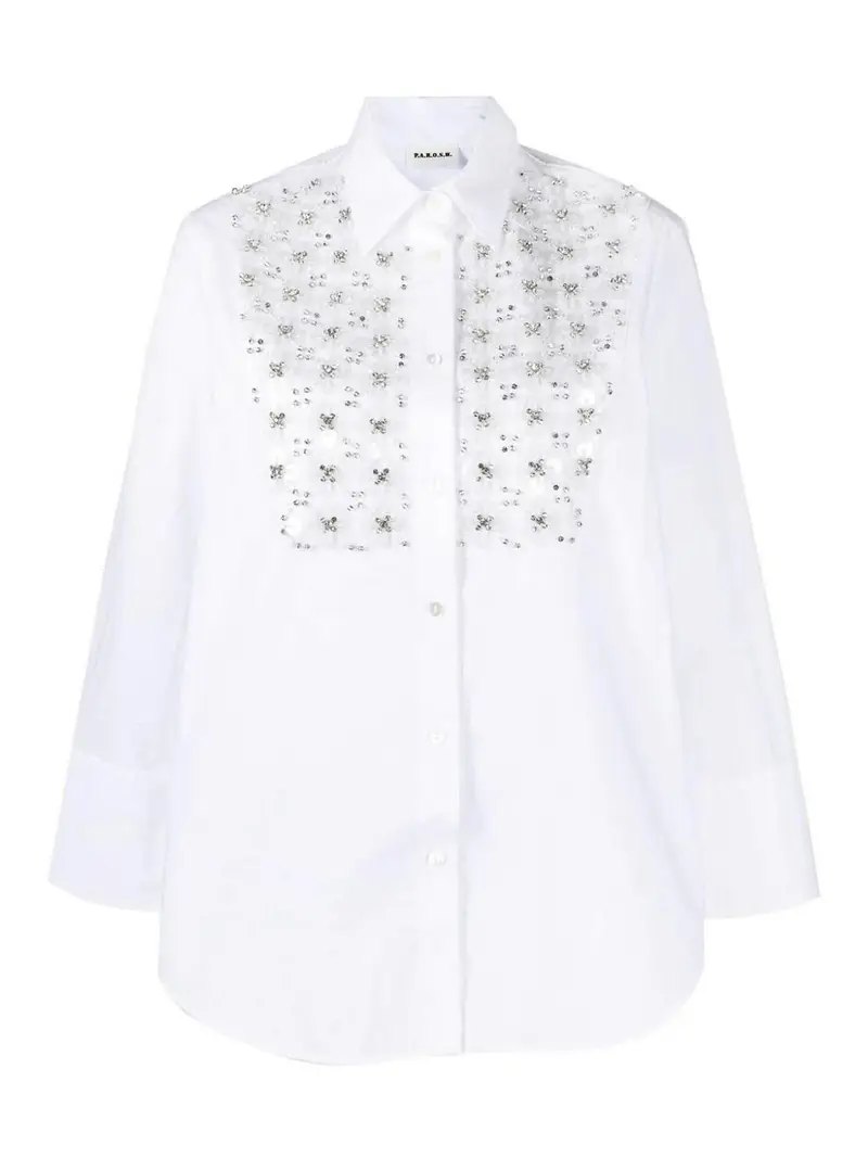 Maglia con swarovsky Bianco