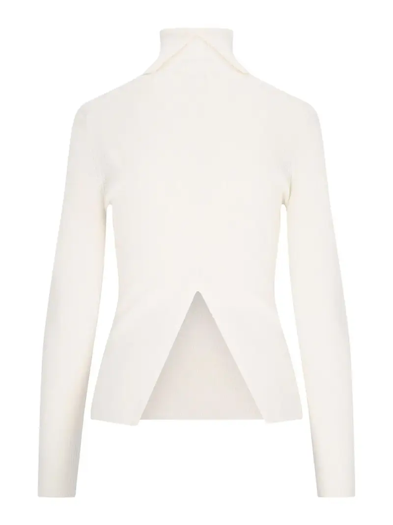 Maglione A Collo Alto Bianco
