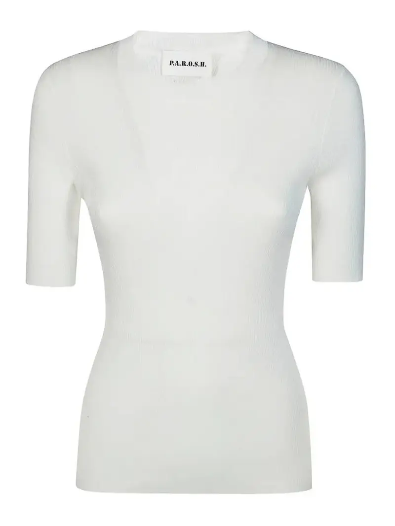 Maglione a maniche corte Bianco