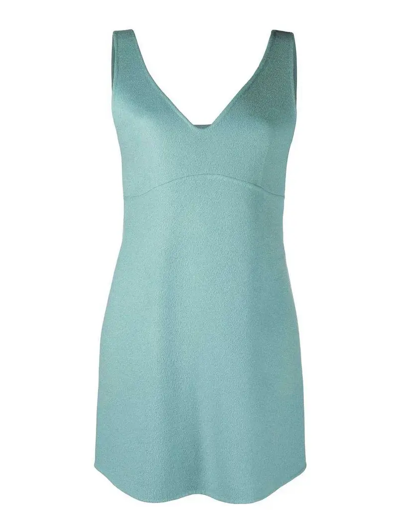 . miniabito in lana con dettagli Azzurro