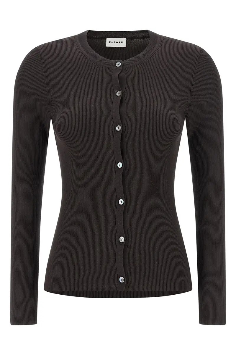 P A R O H Cardigan Cipria26 Marrone