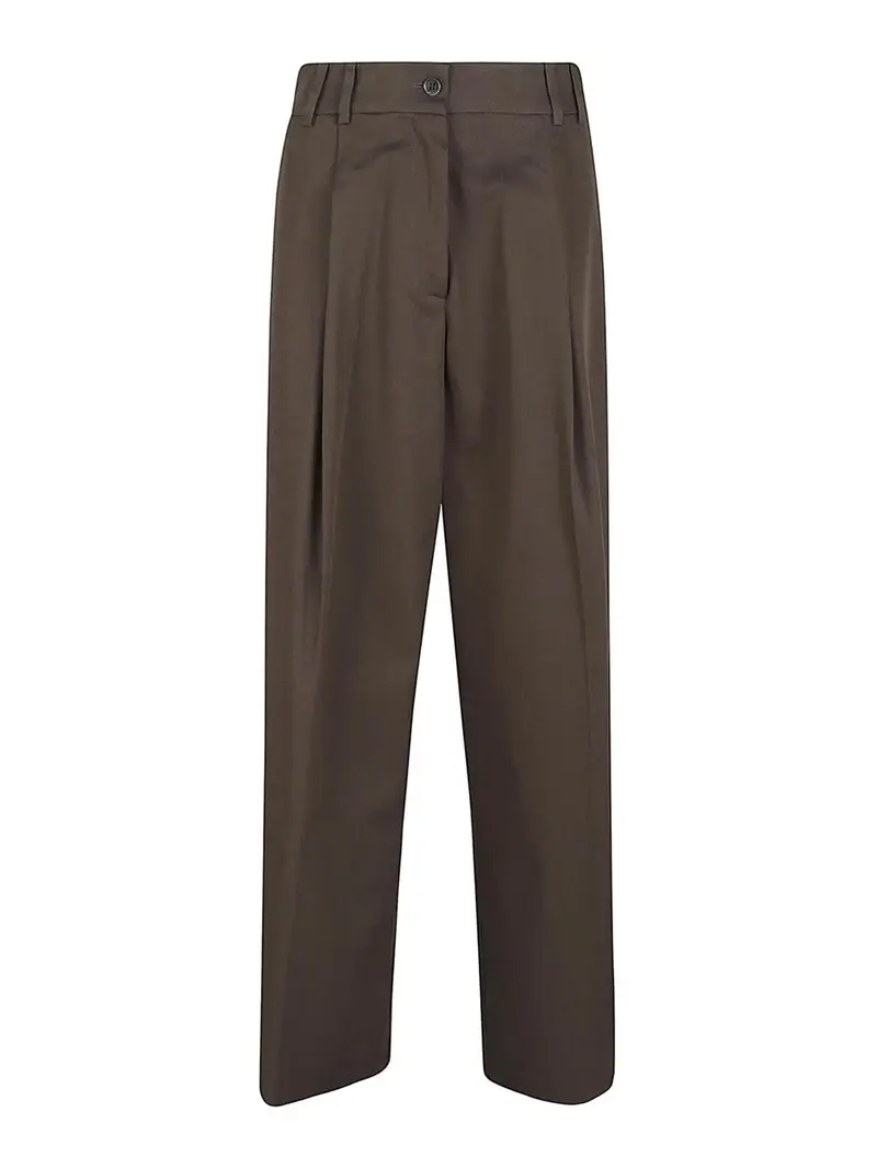 . Pantalone - Gabardina Cotone Marrone