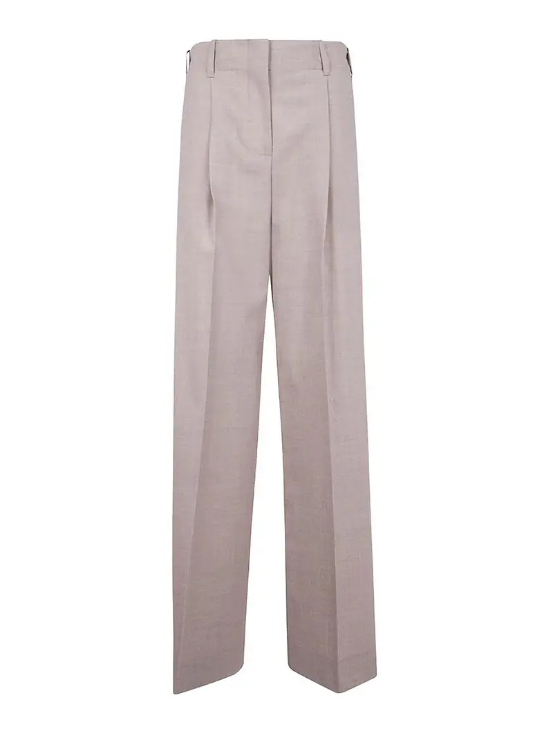 Pantaloni a gamba larga Beige