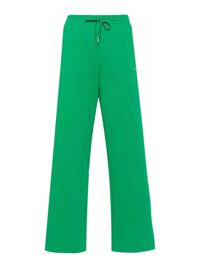 . Pantaloni dritti con logo ricamato Verde